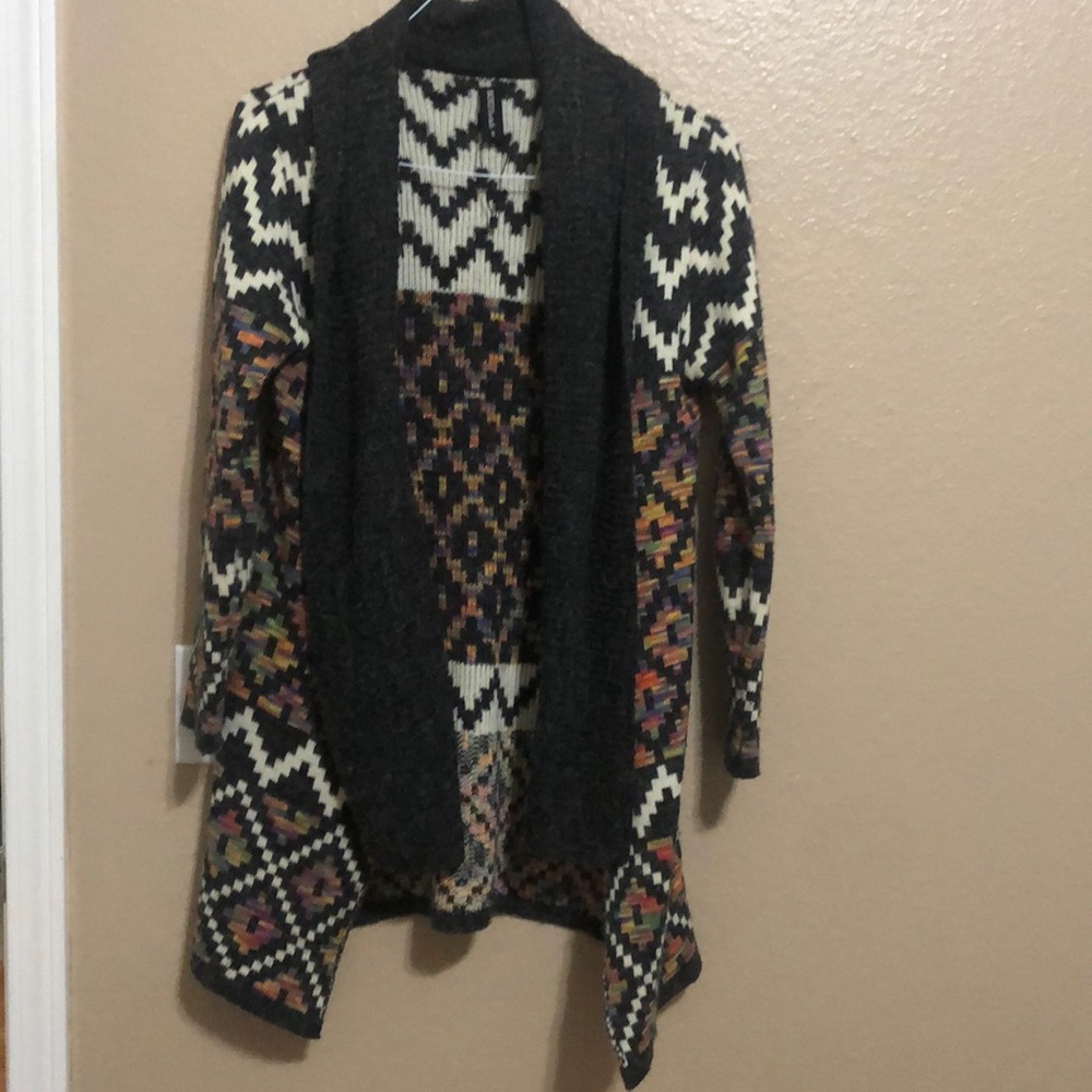 Grey and multi colored Aztec Cardigan